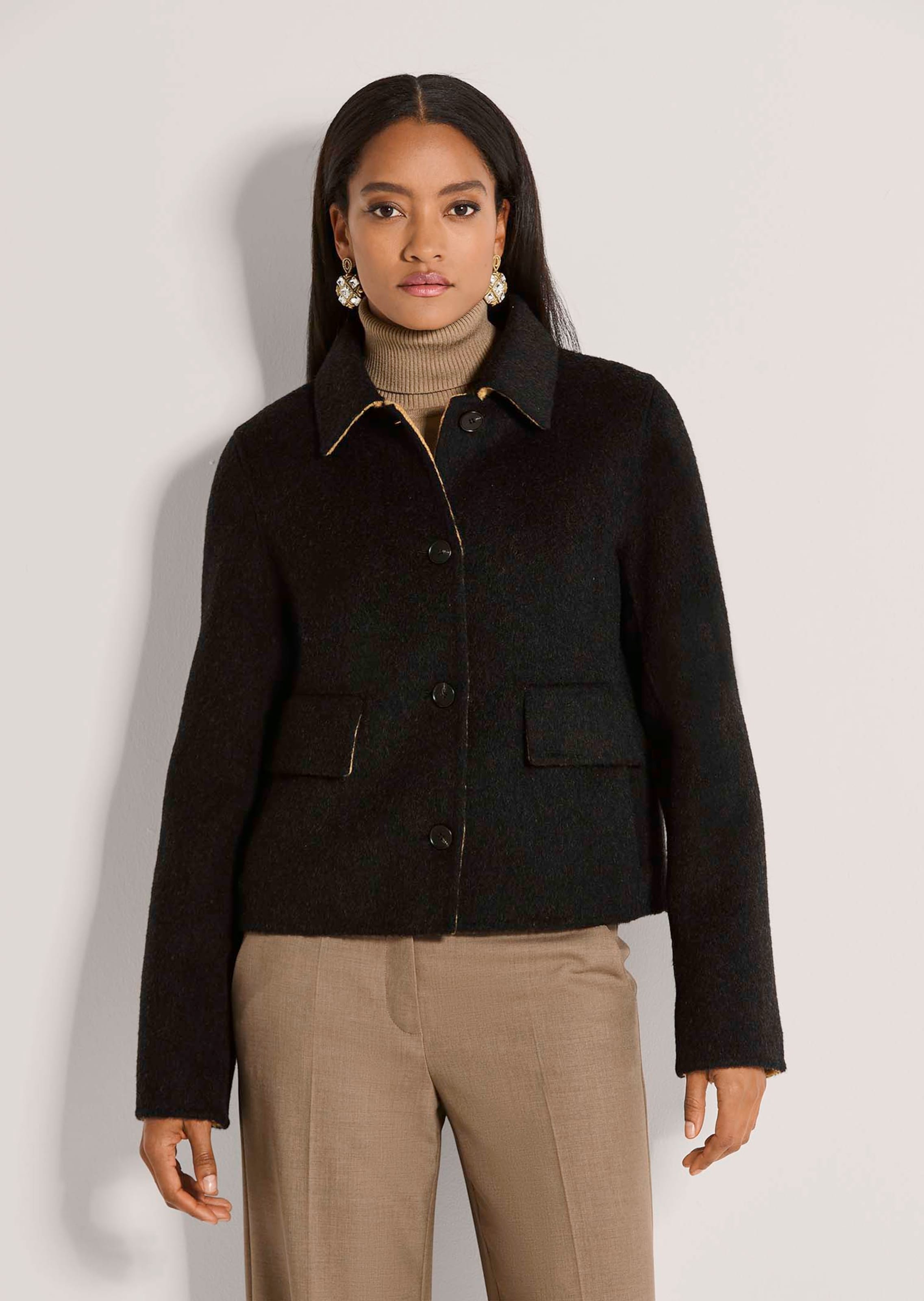 Veste double face à coupe carrée