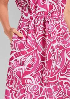 Leinenkleid mit Alloverdruck & Bindegürtel thumbnail 5