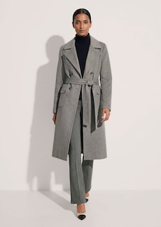Long, double-breasted wool coat thumbnail 3