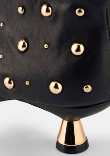 Leren enkellaarsjes met goudkleurige studs thumbnail 3