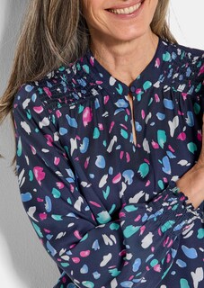 Satin-Bluse mit Smok-Details thumbnail 5