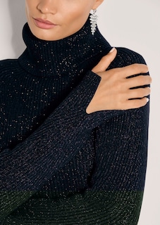 Schimmernder Rollkragen-Pullover mit Raglanärmeln thumbnail 6