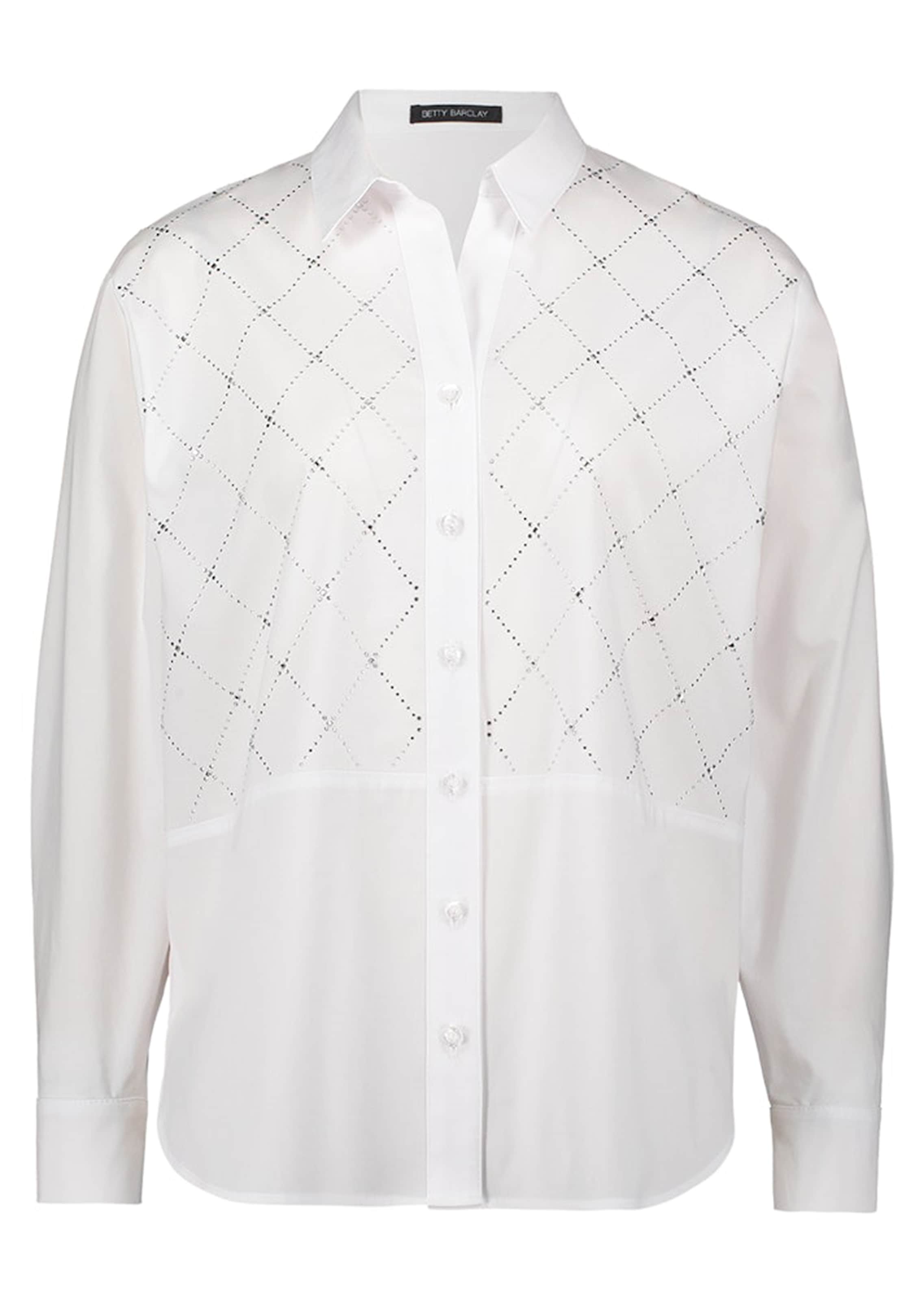 Lange overhemdblouse met glittersteentjes