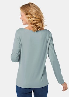 Veelzijdig te combineren shirt met lange mouwen en harmonieuze sierrand thumbnail 3