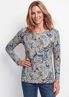 Shirt met lange mouwen en paisleymotief thumbnail 7