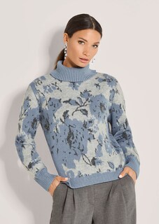 Pull jacquard floral à col roulé thumbnail 2