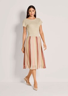 Leichtes Strickkleid mit Streifenrock thumbnail 2