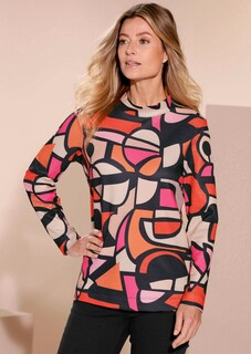 Sweatshirt met opstaande kraag en all-over dessin thumbnail 7
