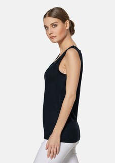 Sleeveless linen top with lace trim thumbnail 5