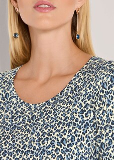 Animal print top with round neck thumbnail 6