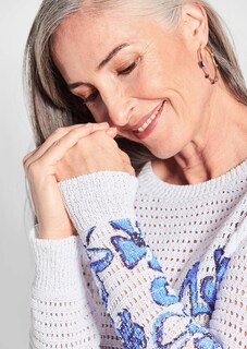 Ajour pullover met print thumbnail 5