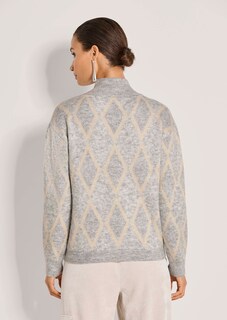 Glitzernder Pullover mit Rauten-Muster thumbnail 4