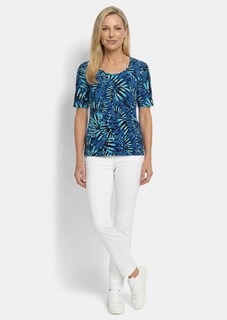 T-shirt en coton avec des fleurs féminines thumbnail 2