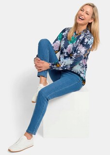 Gedessineerde blouse met smokdetails thumbnail 4