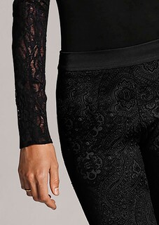 Pantalon en jersey floqué aspect dentelle thumbnail 6