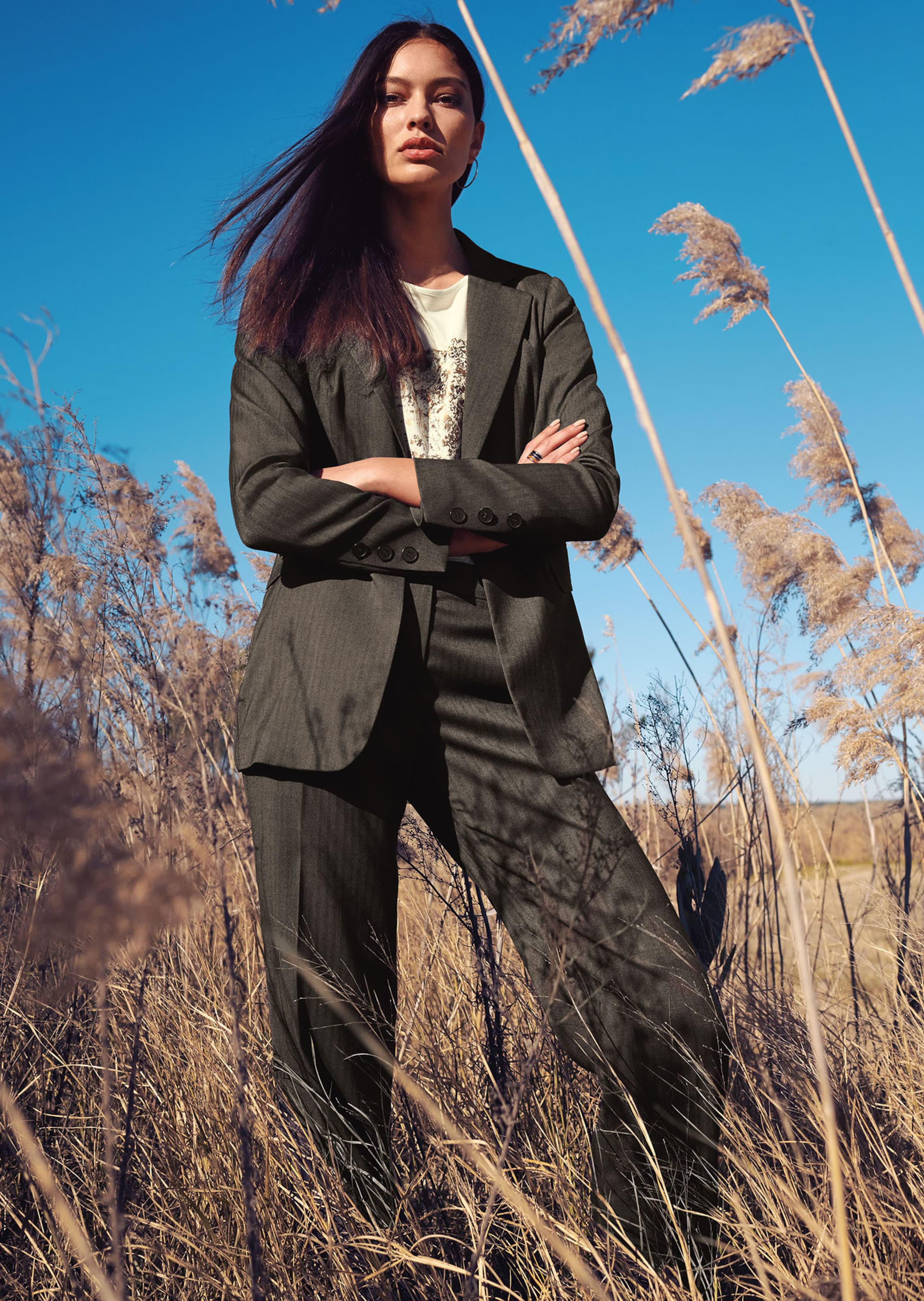 Blazer mit Fischgrat-Dessin