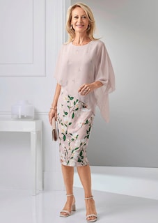 Kleid mit floralem Druck und Chiffonüberwurf thumbnail 7