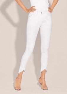 Schlanke Jeans mit Fransensaum thumbnail 2