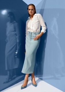 Transparente Baumwollbluse mit Stickerei thumbnail 1