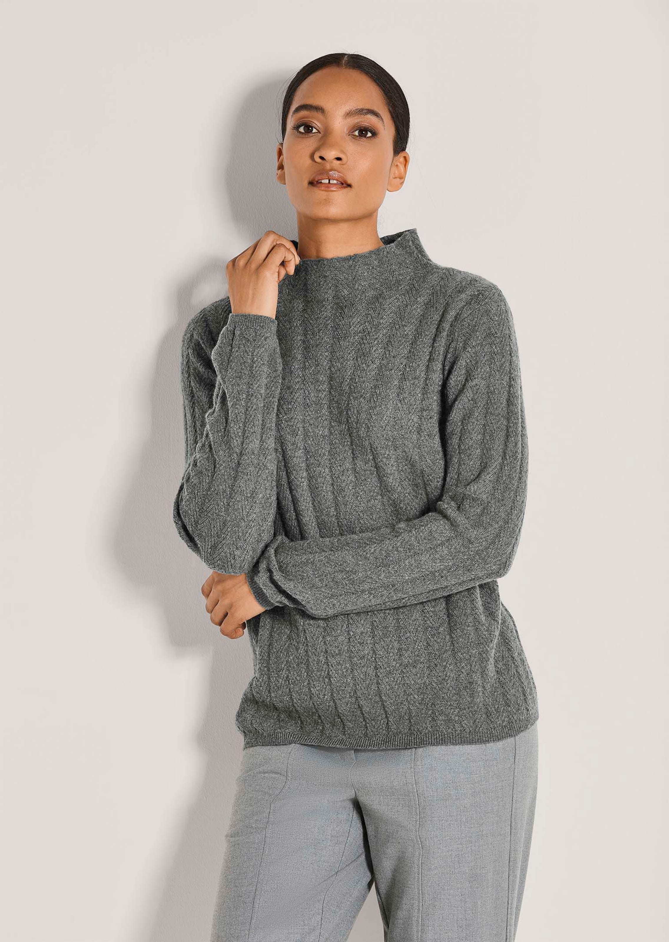 Stehkragen-Pullover aus Kaschmir
