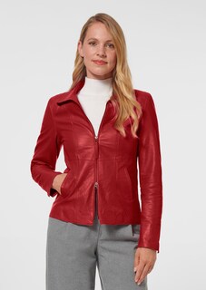 Nappa leather jacket with structured sections thumbnail 2