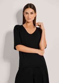 Short-sleeve top with V-neckline thumbnail 2