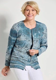 Shirtjacke aus geringeltem Struktur-Jersey thumbnail 7