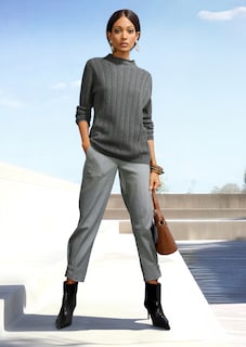 Cashmere stand-up collar jumper thumbnail 1