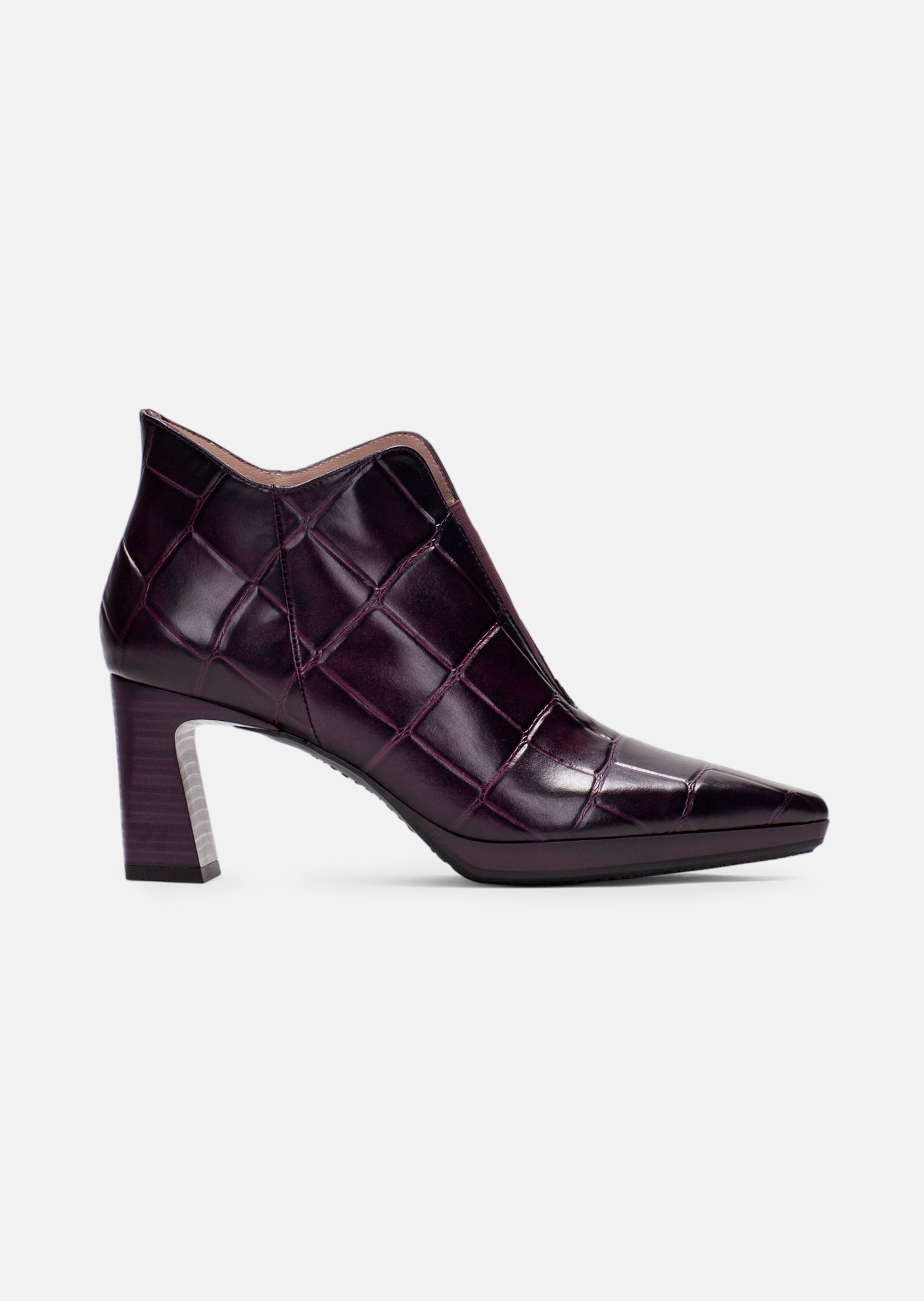 Bottines en cuir à motif reptile