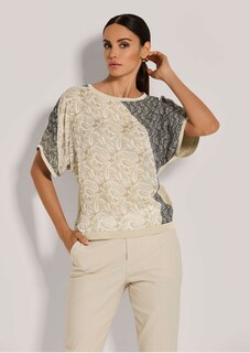 Rundhals-Shirt im Material-Mix thumbnail 2