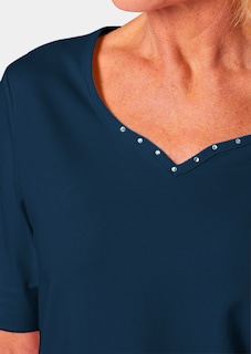 T-Shirt mit charmantem Ausschnitt und Schmucksteinchen thumbnail 5