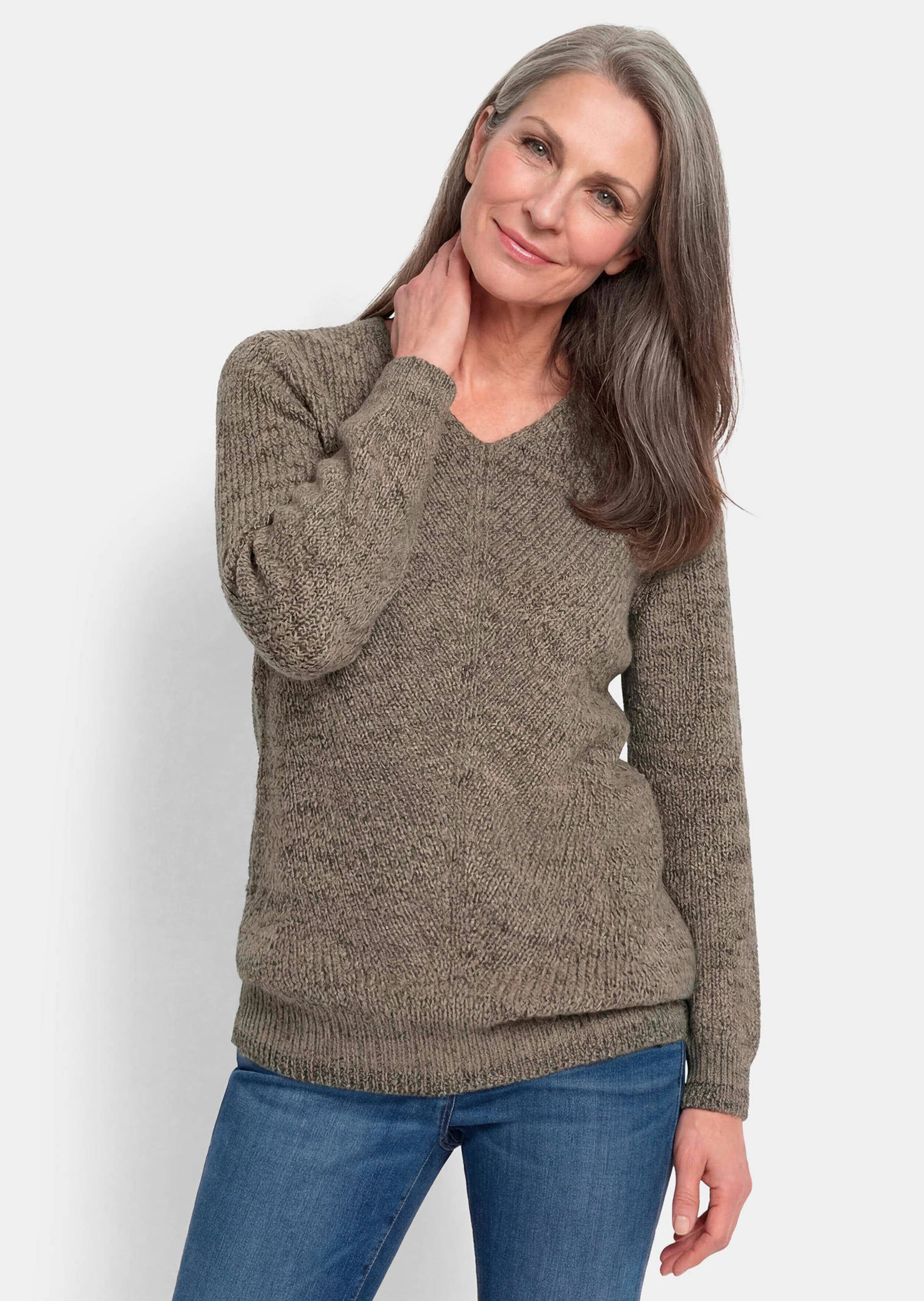 Strickpullover mit nahtlosem V-Ausschnitt