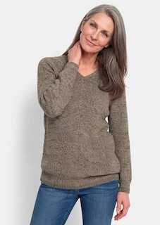 Strickpullover mit nahtlosem V-Ausschnitt thumbnail 1