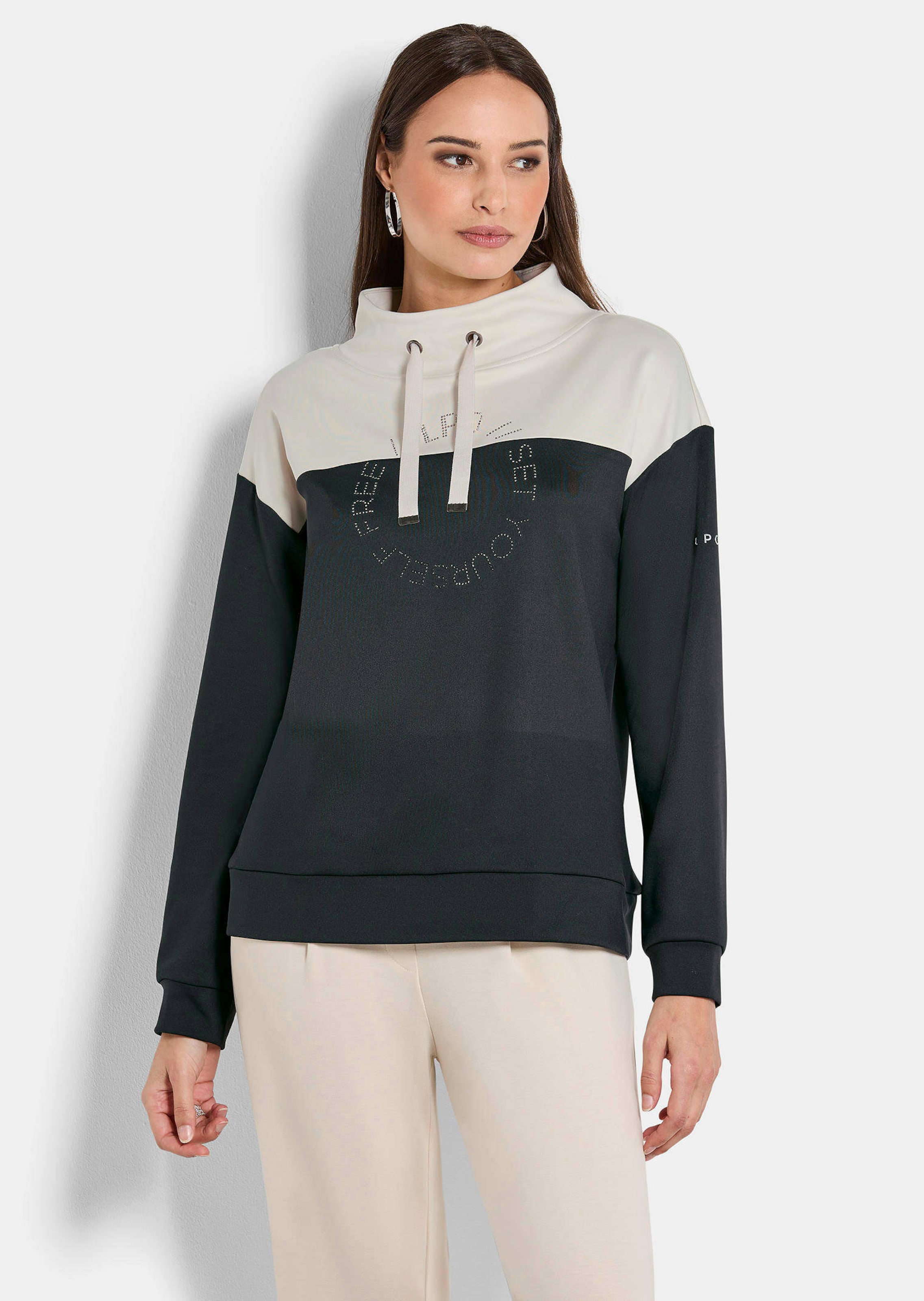 Soft sweatshirt with stand-up collar