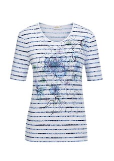 Bequemes Druckshirt in Blumen-Ringeloptik thumbnail 6