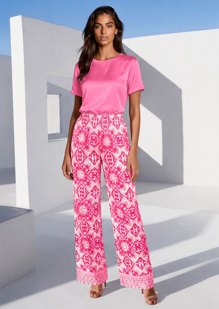 Weite Sommerhose mit Unikat-Print