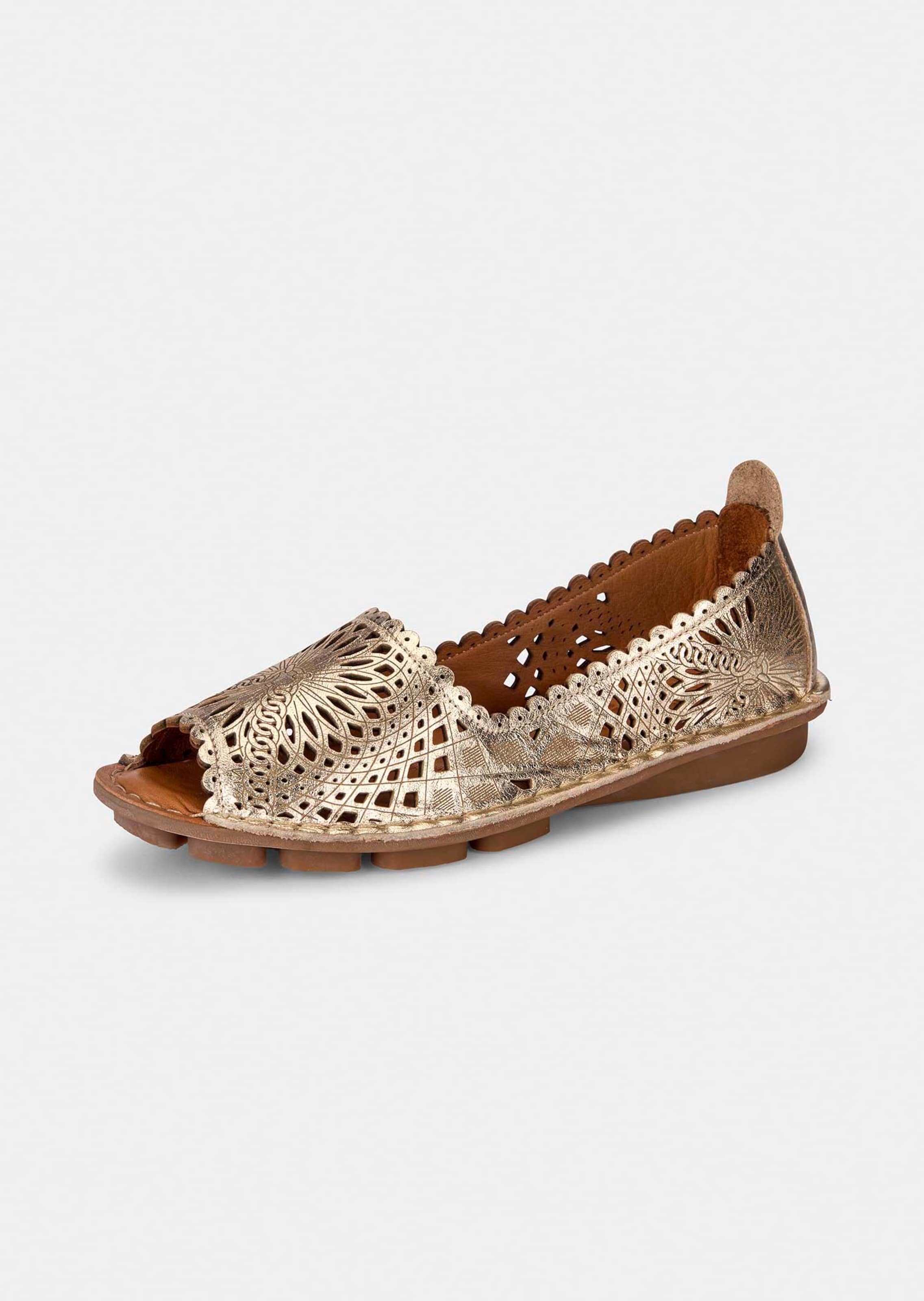 Peeptoe-Ballerina aus Leder