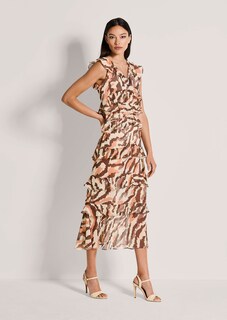 Chiffonkleid mit Volants und Animalprint thumbnail 3
