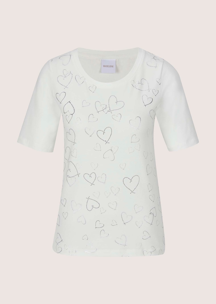 T-shirt met hartjesprint