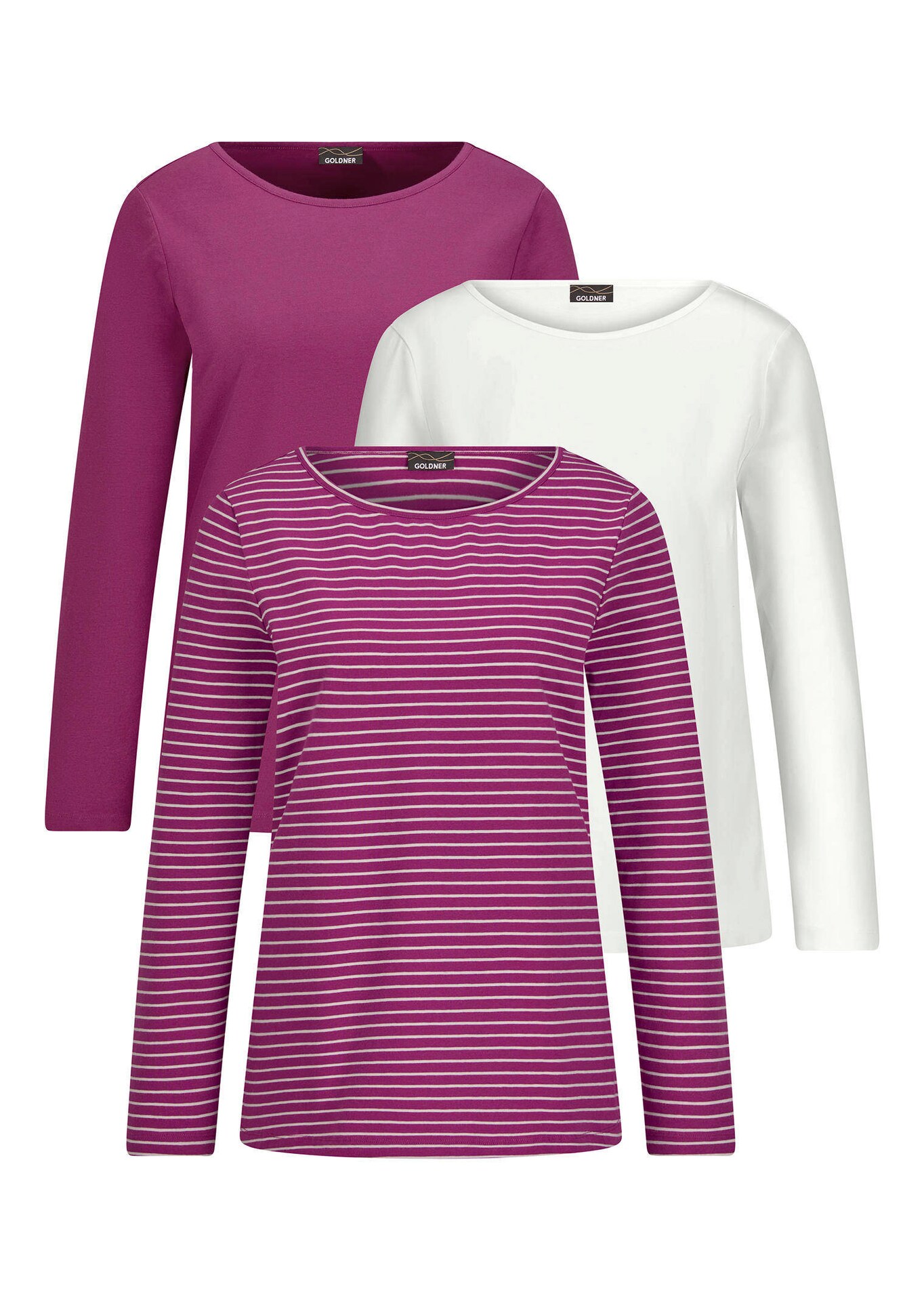 Drie shirts van katoenjersey