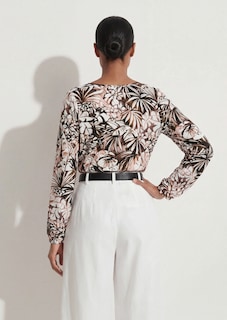 Bluse mit Blätterprint thumbnail 4