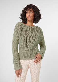Grobstrick-Pullover mit U-Boot-Ausschnitt thumbnail 2