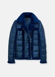 Steppjacke im Bikerstyle mit Webpelz-Akzenten thumbnail 2