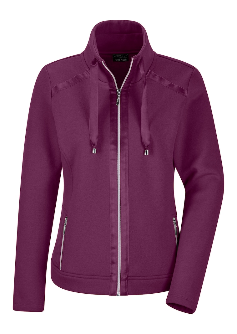 Sweatjacke mit Satin-Bändern