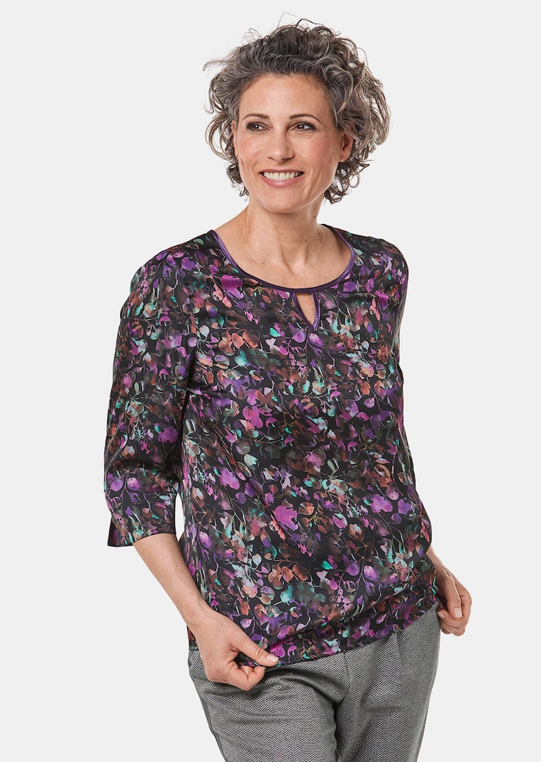 Blouse imprimée soyeuse et fluide