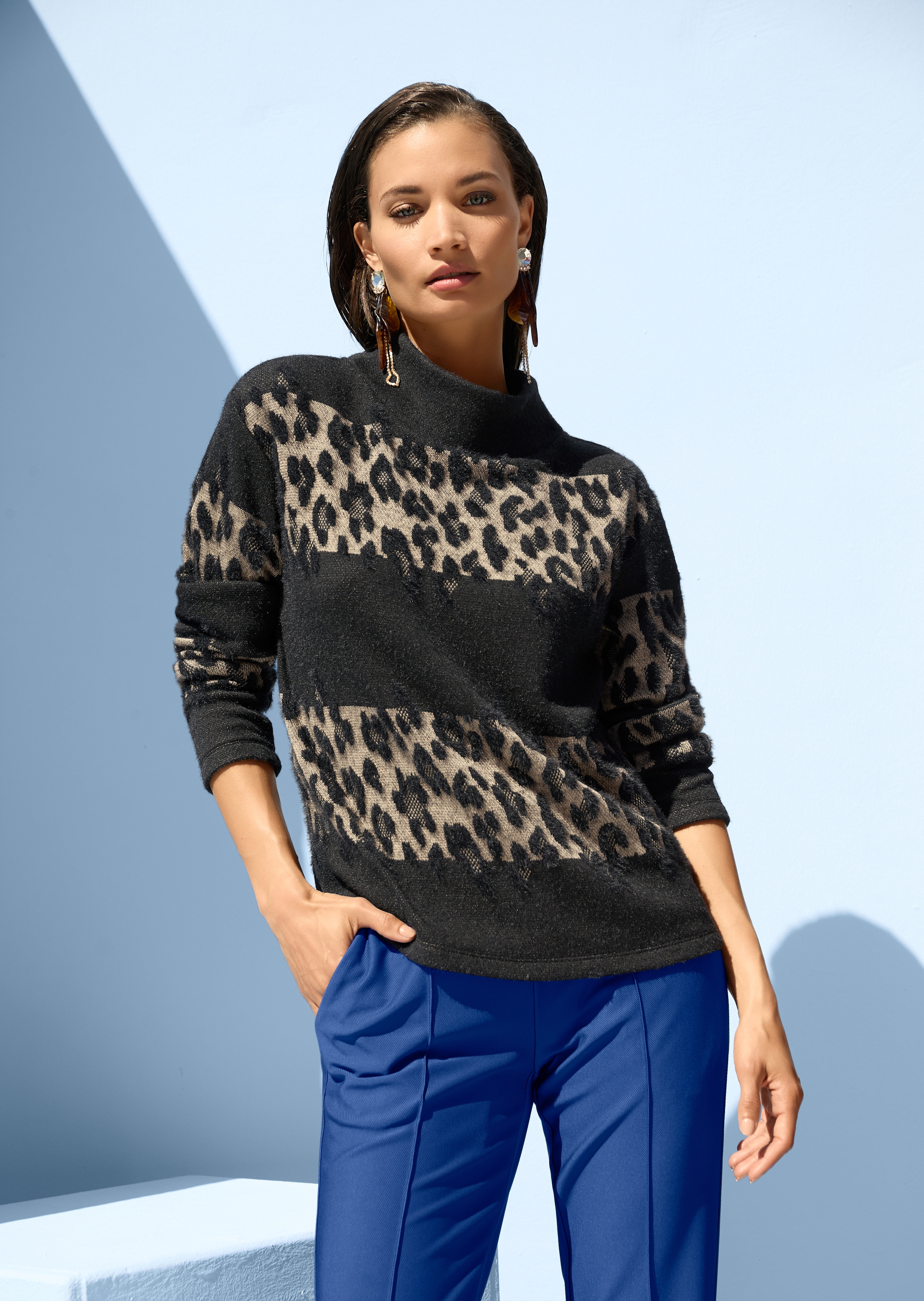 Jacquard-Sweatshirt mit Leo-Design