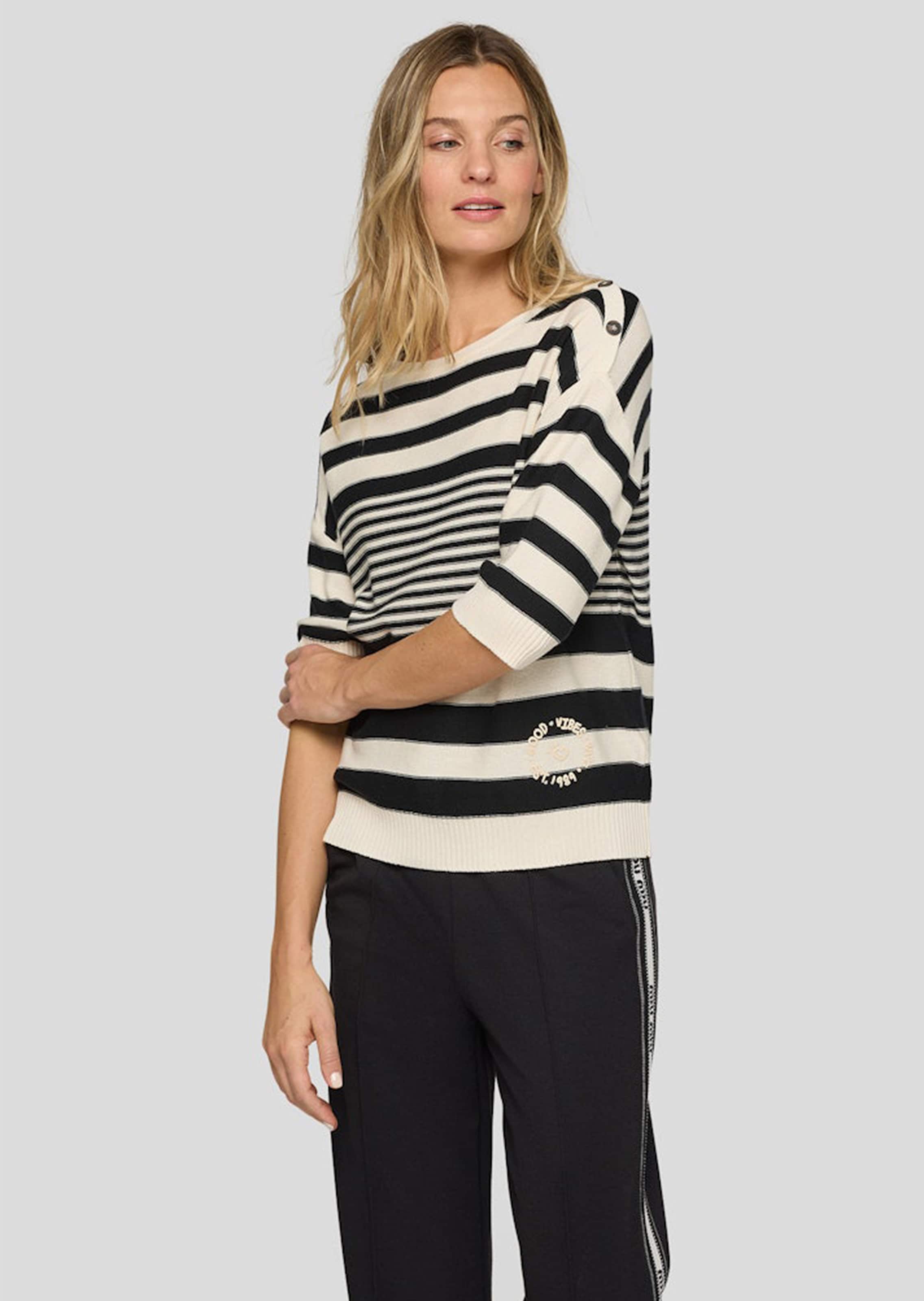 Pull à rayures doux avec teneur en coton