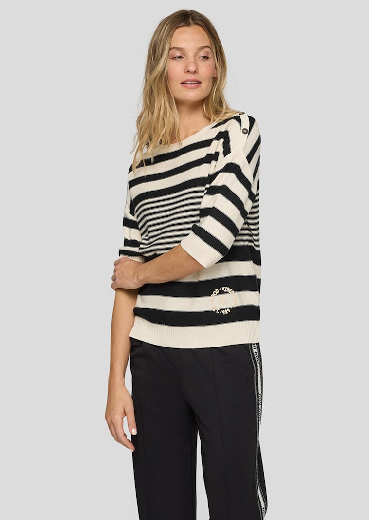 Weicher Ringelpullover mit Baumwolle