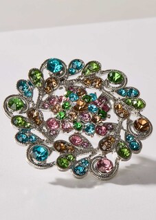Broche met pastelkleurige glittersteentjes thumbnail 2