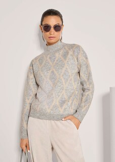 Glitzernder Pullover mit Rauten-Muster thumbnail 5